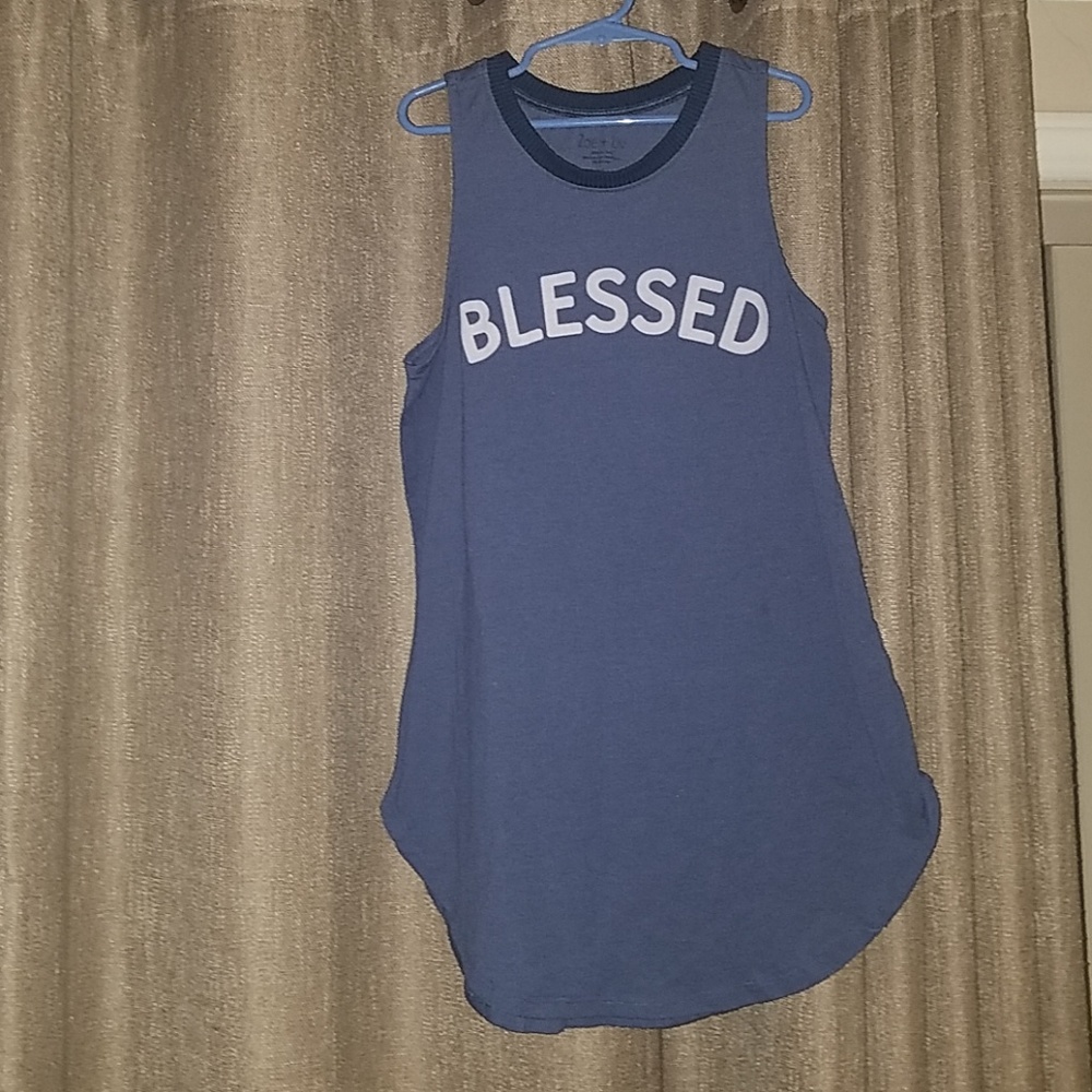 Dark blue "Blessed" sleeveless xs shirt